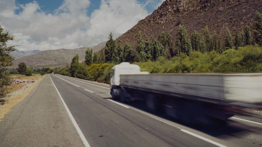 Semitruck driving on highway with Vestige dash camera solution
